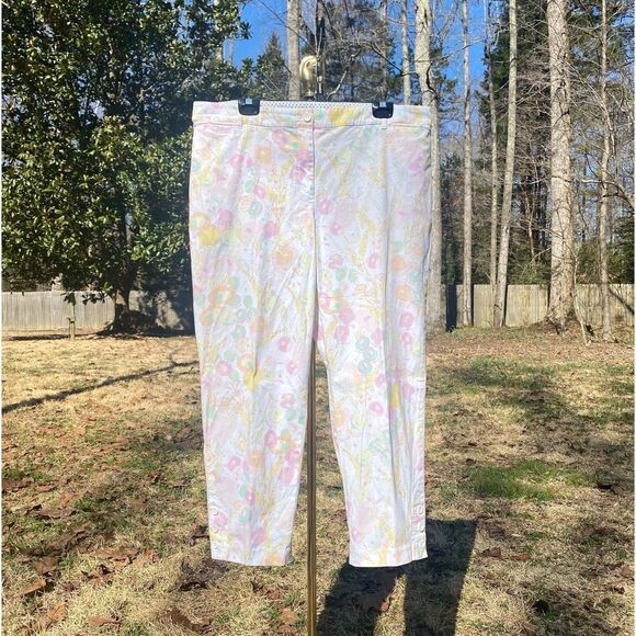 Talbots Pants - Talbots Perfect Crop 60's Pastel Floral Slacks